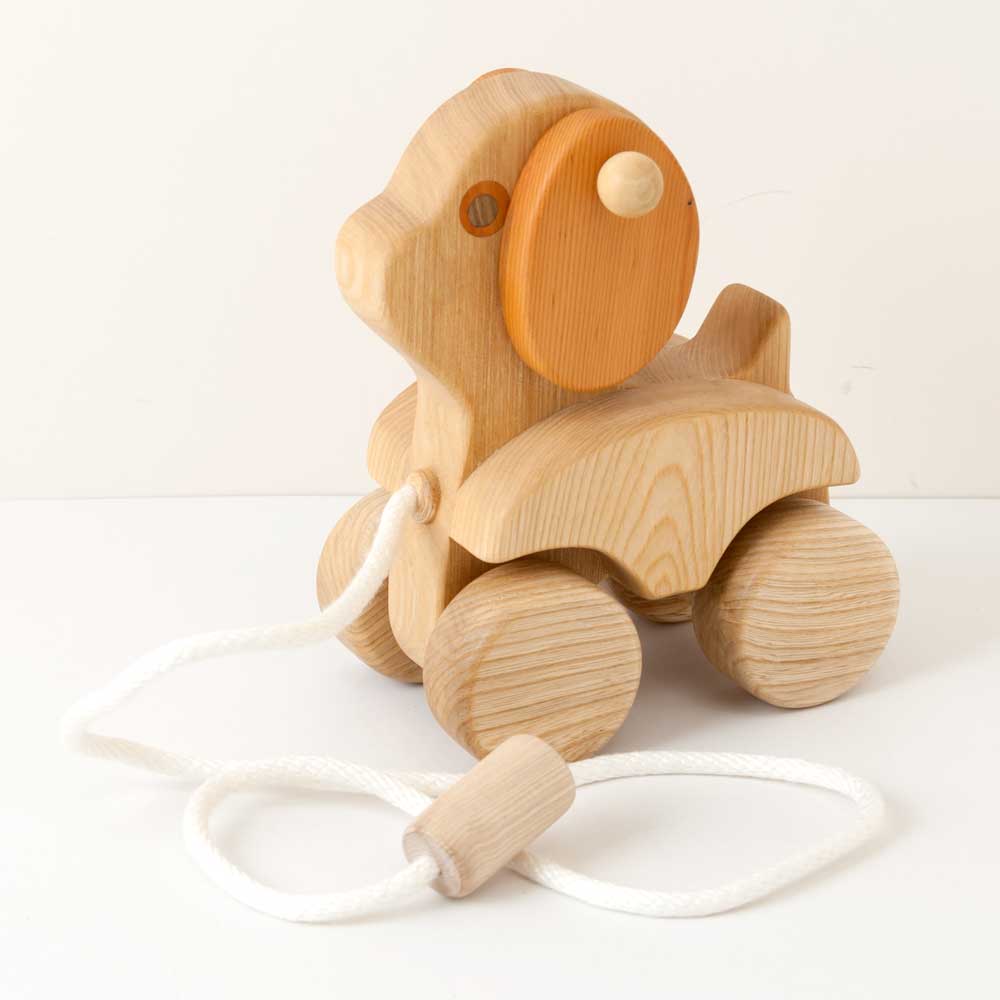 木製玩具　犬の車おもちゃ　栃木県の工芸品　Wooden dog car toy  Tochigi craft|木の玩具|なつかしの玩具