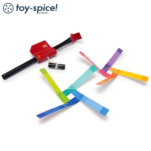 ポストカードTOY　かみコプター・colorful (015-2)　素材付きタイプ　紙のおもちゃ工作キット　Postcard toy  Paper handmade kit