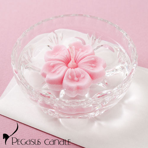 さくらの花めぐり　アロマキャンドルとガラス器のセット　ペガサスキャンドル　Aroma Candle