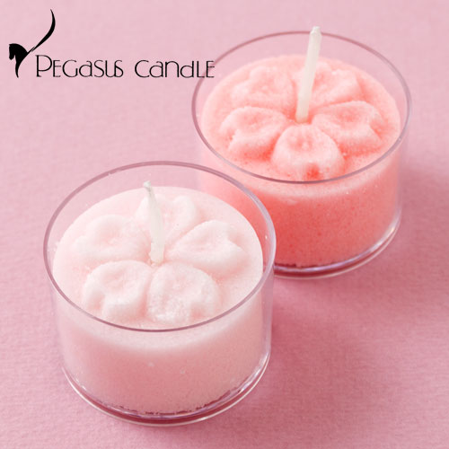 花暦　桜　花の形のキャンドル2個セット（無香タイプ）　ペガサスキャンドル　Flower shaped candle