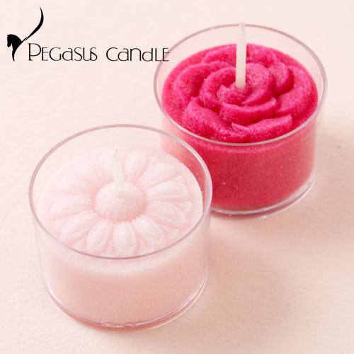 花暦　マーガレット・バラ　花の形のキャンドル2個セット（無香タイプ）　ペガサスキャンドル　Flower shaped candle