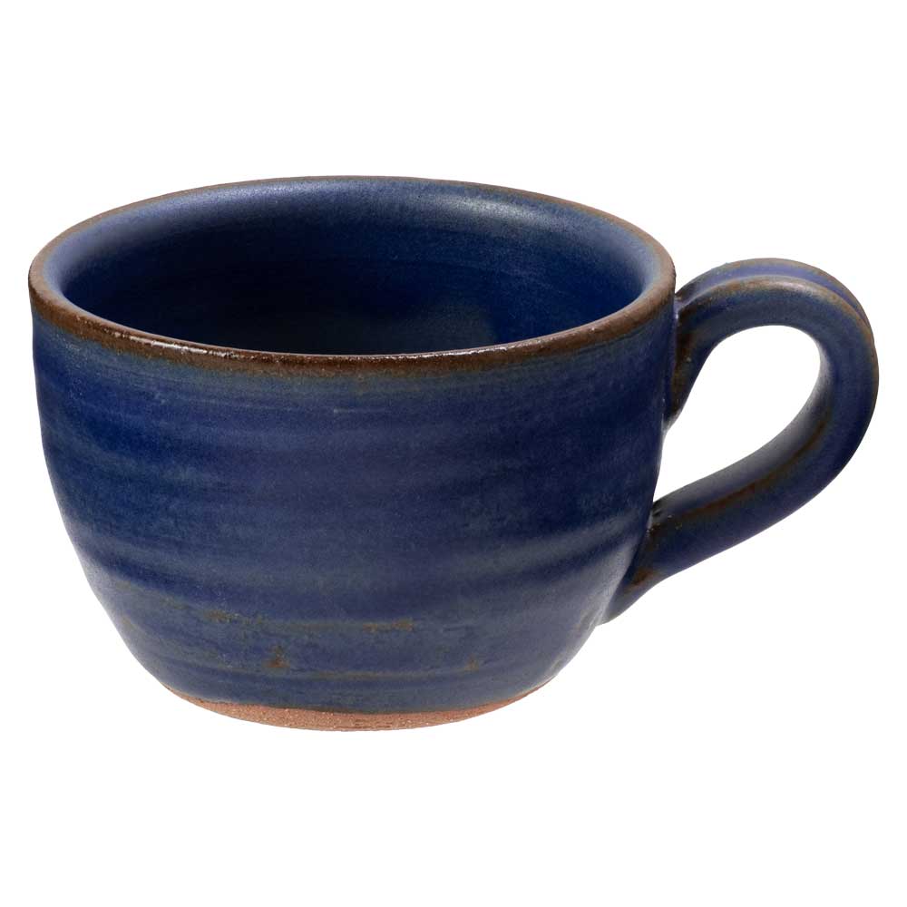 信楽焼〈カフェオレボウル〉青 280ml｜中村文夫（なか工房）が作る