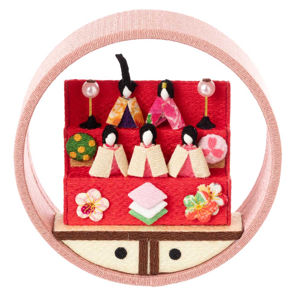 京都夢み屋〈京の町家歳時記〉3月 ひな祭り・袋棚 IM-3｜京町家のひな祭りをちりめんで写した、季節の置き飾り