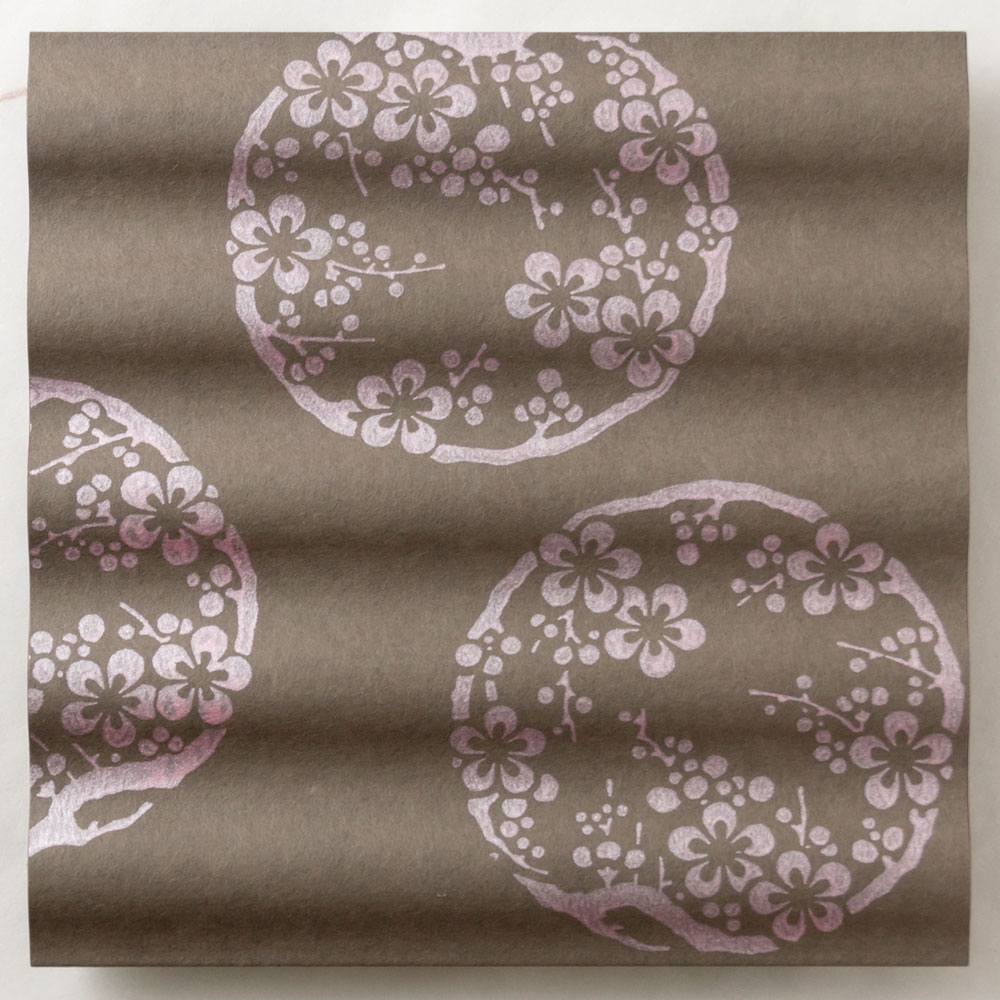 京からかみ　ウォールパネル・伝統　梅の丸 (T-101)　京都府の工芸品　Karakami wall panel