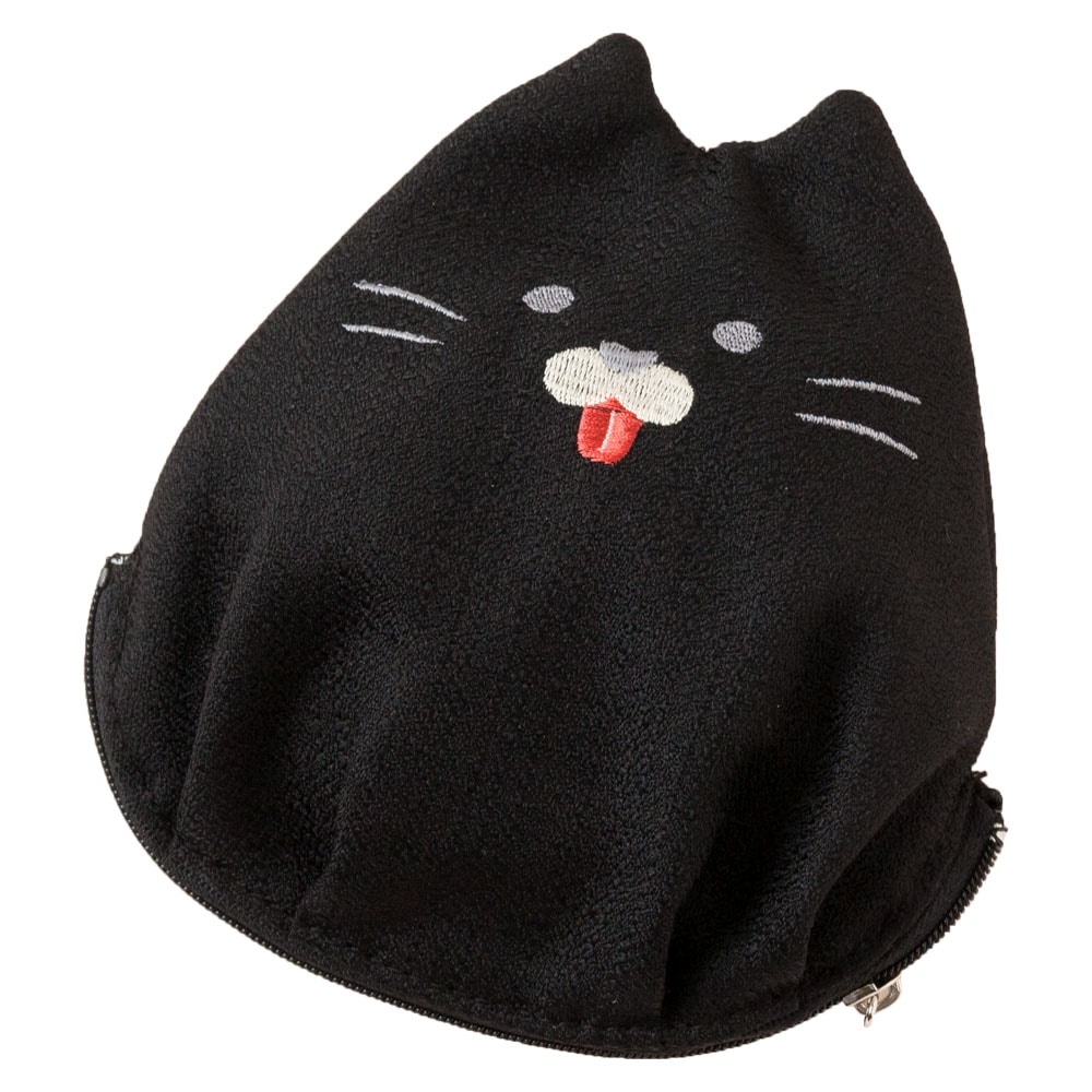 にゃんこポーチ　黒猫　化粧ポーチ　スーベニール　Cat pattern pouch