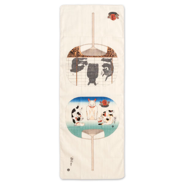 ふんわりてぬぐい　かゞ身団扇　国芳の浮世絵　二重ガーゼ手ぬぐい　Japanese towel of ukiyoe|手ぬぐい|和小物