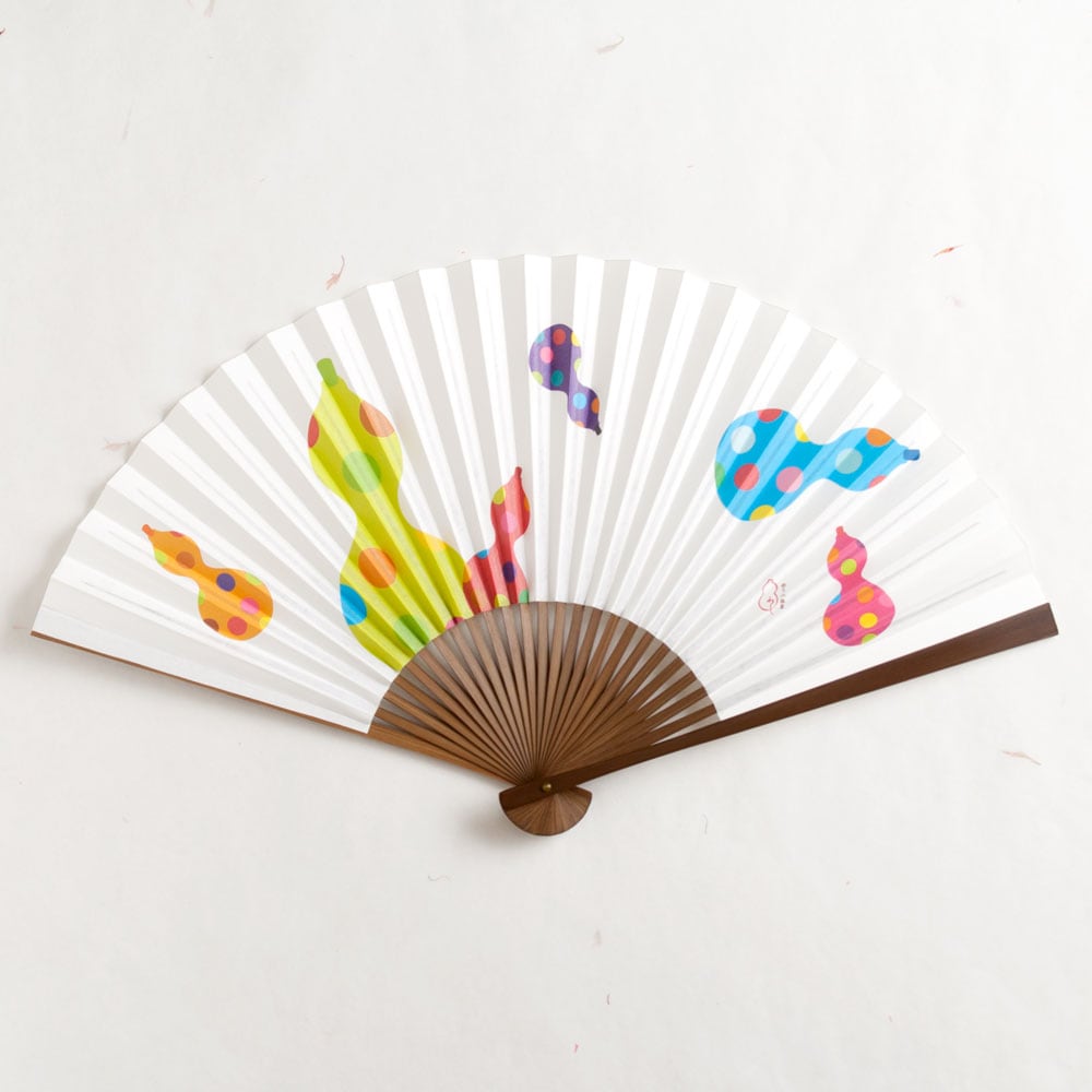 【扇子】傾奇扇　彩り六瓢箪 (SA-019)　和紙の扇子7寸5分　和詩倶楽部　Sensu fan  Washi-club　※在庫限り|扇子・団扇|和小物