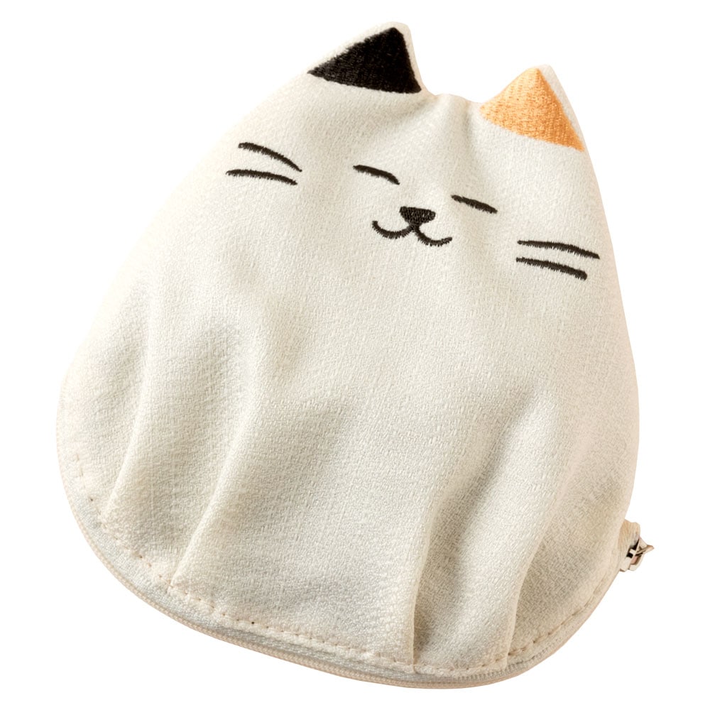 にゃんこポーチ　三毛猫　化粧ポーチ　スーベニール　Cat pattern pouch