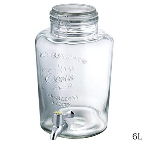 ガラス製ドリンクサーバー　6L　パーティーや店舗にオススメ　Beverage dispenser made of glass