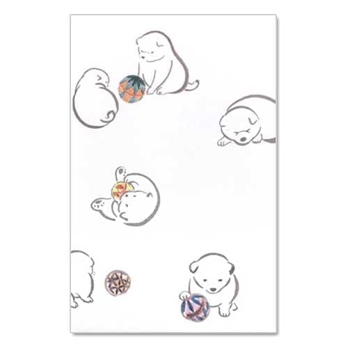 和詩倶楽部　オリジナルぽち袋　雪狗児　３枚入 (PB-132)　Petit envelope　お年玉袋　心づけ