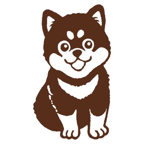 もりのはんこやさん　にっこり黒柴 (1662-007)　ラバースタンプ　こどものかお　Rubber stamp