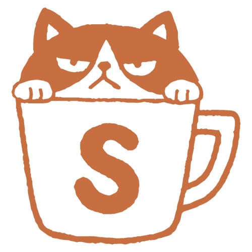 もりのはんこやさんイニシャルねこ S (1662-514) ラバースタンプ