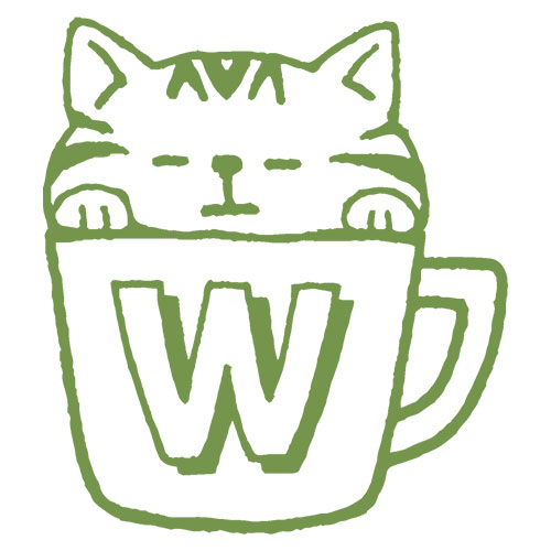もりのはんこやさんイニシャルねこ W (1662-517) ラバースタンプ
