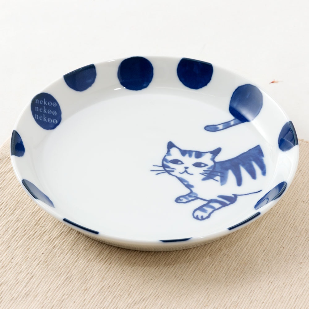 nekoneko中皿 (K7148) 美濃焼のねこ食器シリーズ 岐阜県の工芸品