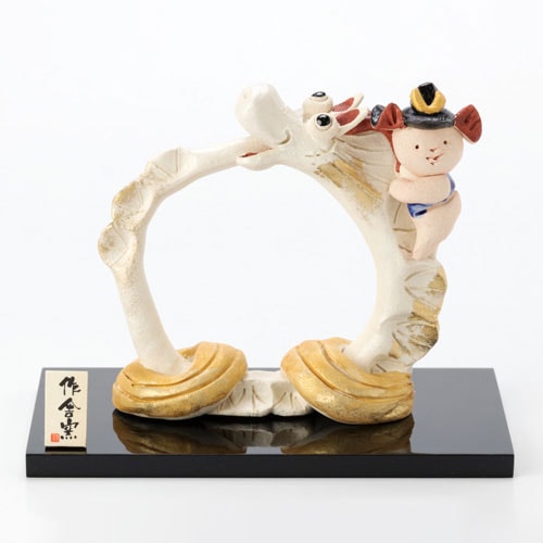 ひさみ窯　昇竜と童 (MK152)　瀬戸焼の皐月飾り　端午の節句・五月人形　Boys' festival decoration  Setoyaki  Aichi craft