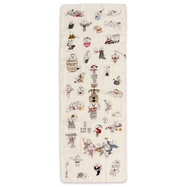 妖怪づくしてぬぐい 人面草紙 二重ガーゼ手拭い Japanese towel of