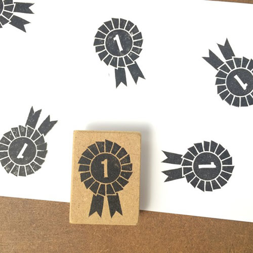 ロゼットはんこ「1」 ステーショナリーを彩る消しゴムはんこ ただのやまもと Rosette hanko stamp