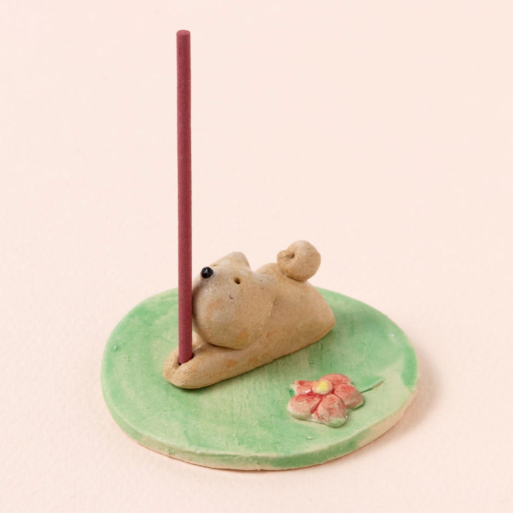 瀬戸焼　柴犬香立て (K7117)　愛知県の工芸品　Seto-yaki Incense stand  Aichi craft