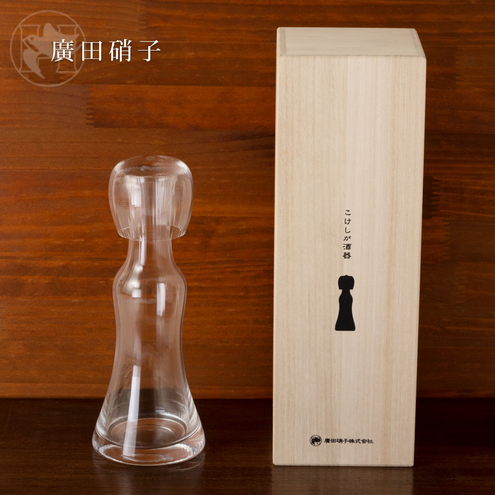 廣田硝子 こけしが酒器 モール 徳利・杯セット Sake glass set Kokeshi