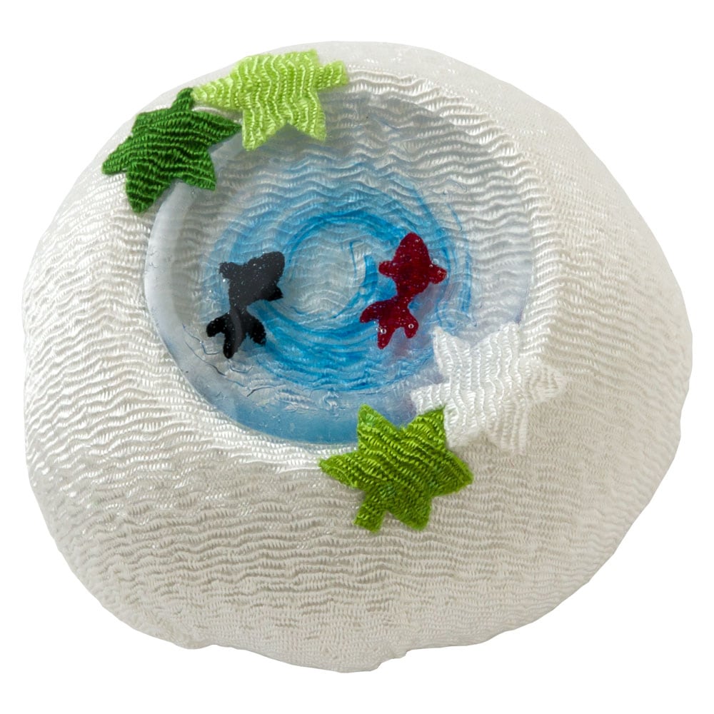 ちりめん和菓子処・香の花　甘美　涼泳金魚 (KKN-32)　まるで和菓子のようなちりめん置物　お香入り　京都夢み屋　Japanese sweet-like ornament