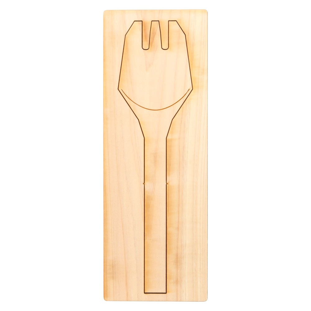 ヒトテマキット　サーバーフォーク　けずってみがいて自分でつくる木製食器工作キット　Wooden fork craft kit|工作用素材・キット|なつかしの玩具
