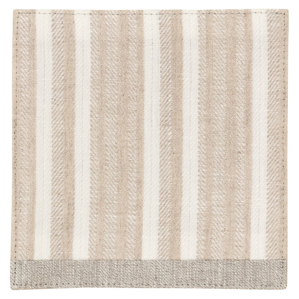 百道発信　ラタン　コースター　アイボリー (IKI-1437)　11×11cm　福岡県の布製品　Fabric coaster  Fukuoka craft