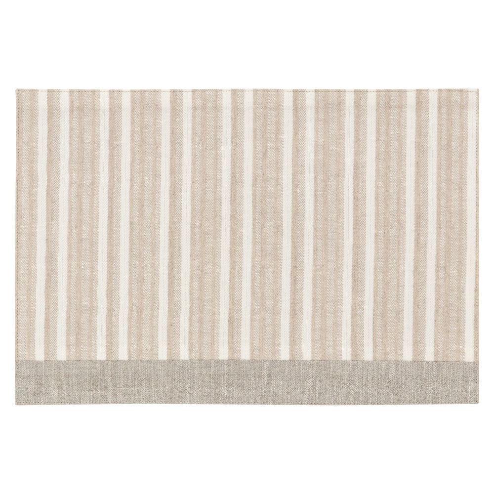 百道発信　ラタン　ティーマット　アイボリー (IKI-1438)　32×22cm　福岡県の布製品　Fabric tea mat  Fukuoka craft