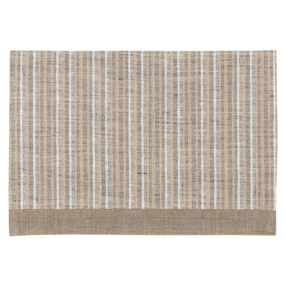 百道発信　ラタン　ティーマット　グレージュ (IKI-1438)　32×22cm　福岡県の布製品　Fabric tea mat  Fukuoka craft