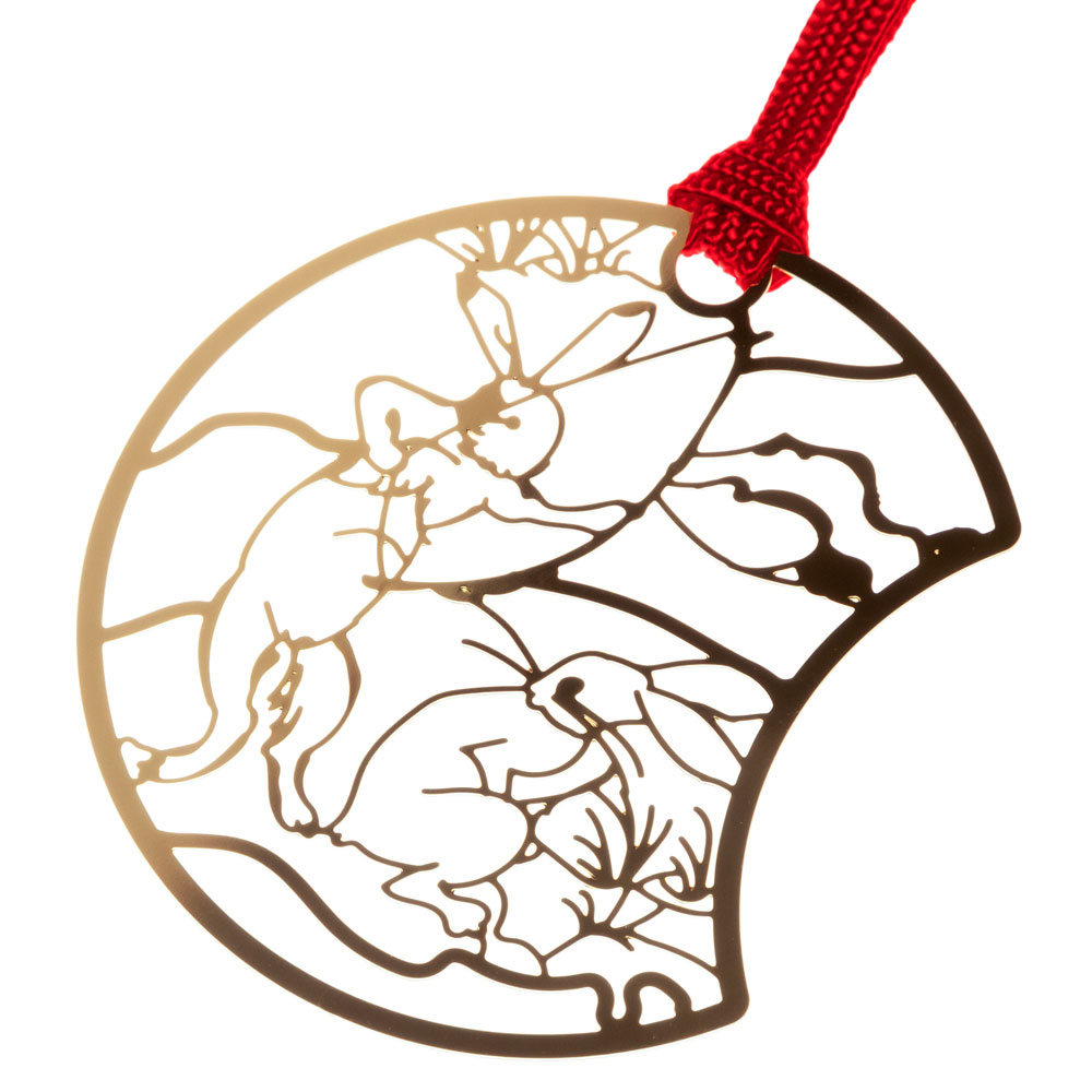 鳥獣戯画しおりB　うさぎの弓矢 (CJG002)　金の栞シリーズ　24K表面加工　金属製ブックマーカー　Metal bookmark  Choju-giga