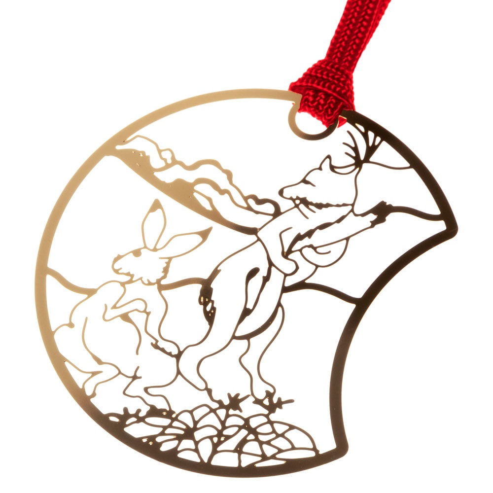 鳥獣戯画しおりD　きつねとうさぎ (CJG004)　金の栞シリーズ　24K表面加工　金属製ブックマーカー　Metal bookmark  Choju-giga