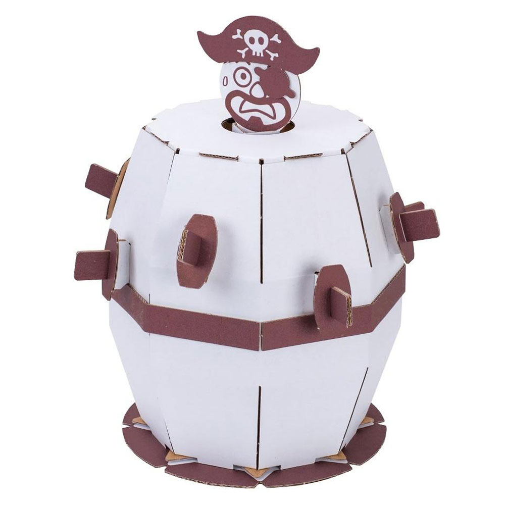 ダンボール工作キット　飛び出せ海賊くん　のりもはさみも使わずに組み立てられるペーパークラフト　Cardboard craft kit