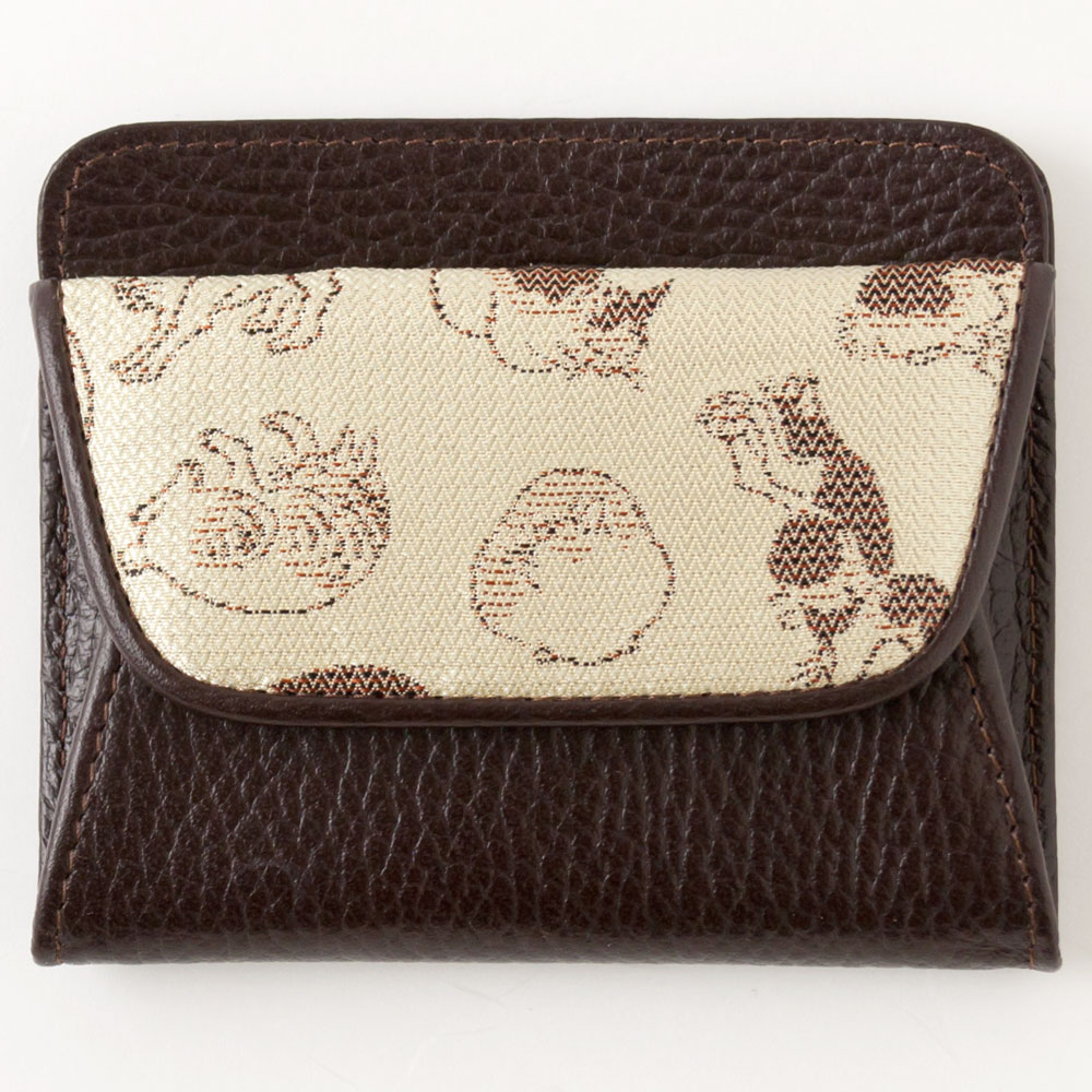 京都 あらいそ ねこ尽くしコインケース 桃×茶 西陣織名物裂 Kyoto nishijin Coin purse | こだわりの和雑貨 和敬静寂  オンラインショップ