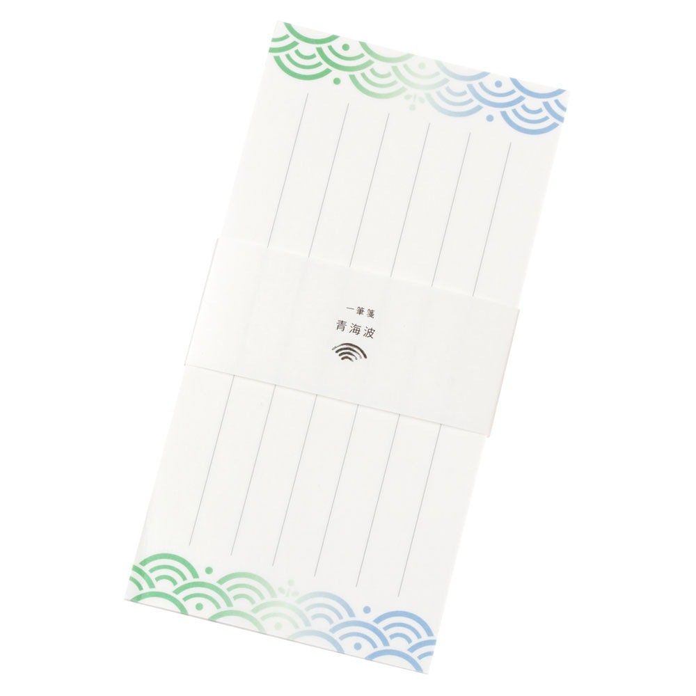 古典柄一筆箋　青海波　同柄25枚綴り　8×16cm　紙匠雑貨エモジ　Mini letter paper