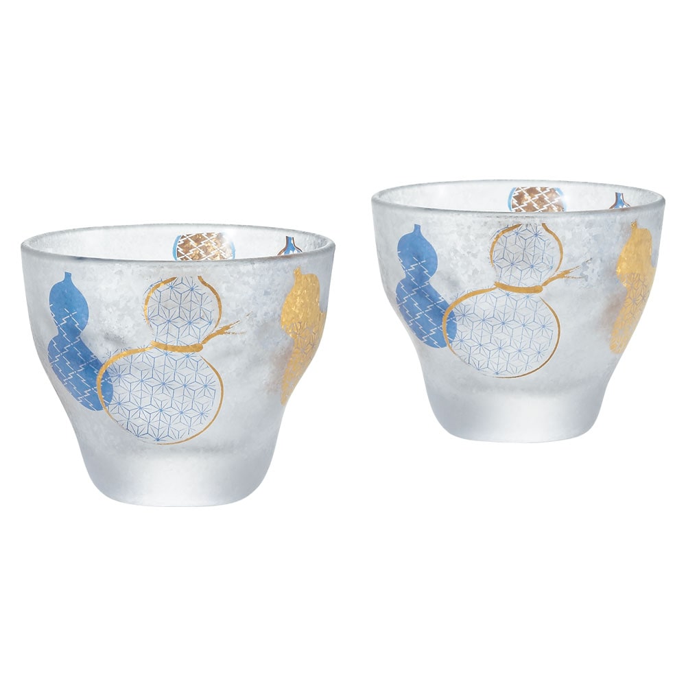 六瓢箪　冷酒グラスペアセット　プレミアムニッポンテイストシリーズ　Sake glass pair set of Gourd