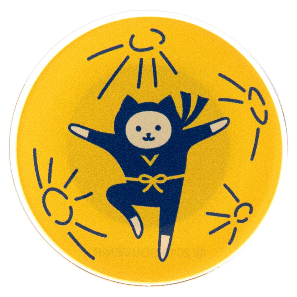 NYANJA マグネット 満月 ずっとこっちみてる猫の忍者 スーベニール Card magnet