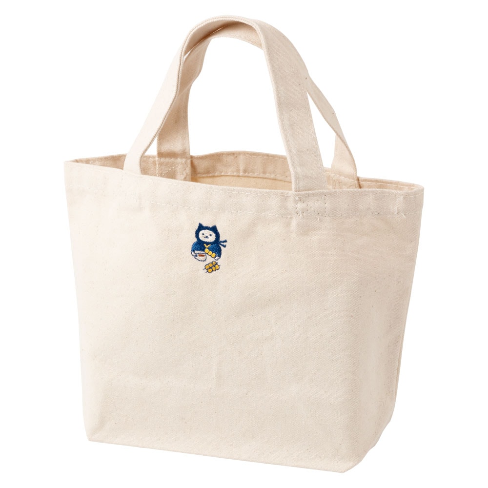NYANJA　ランチトート　キナリ　ずっとこっちみてる猫の忍者　スーベニール　Tote bag