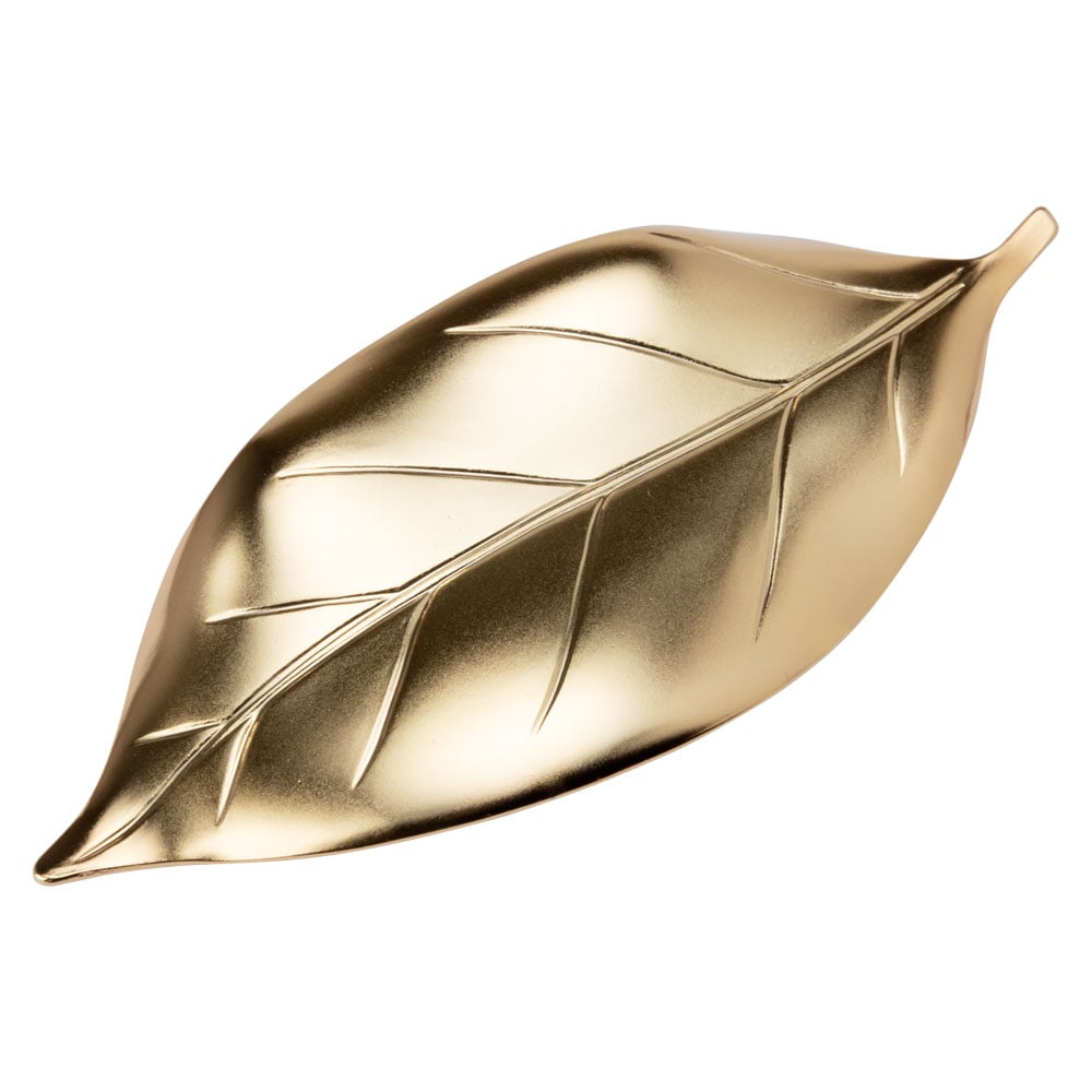 ステンレス箸置き　葉っぱ　ツヤ消しゴールド　新潟県の金属製品　Stainless steel chopstick rest