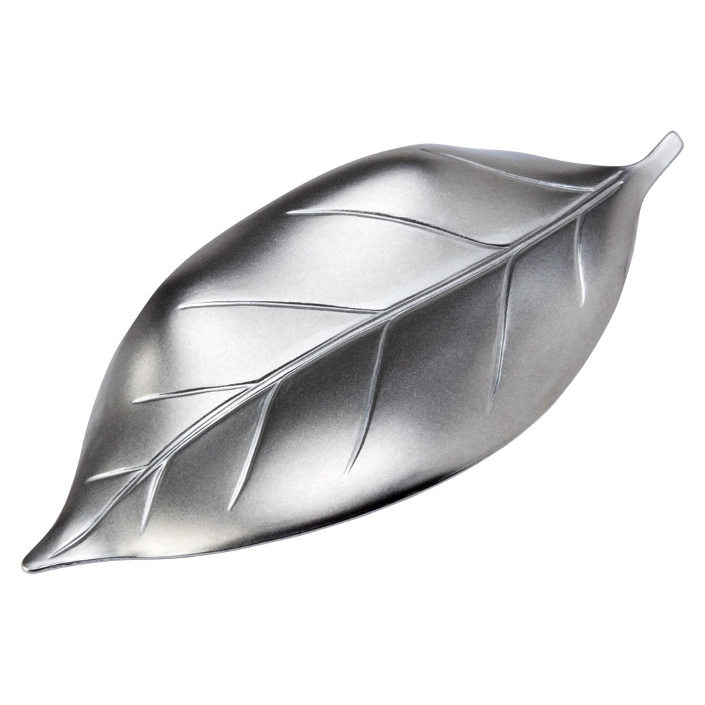 ステンレス箸置き　葉っぱ　ツヤ消しシルバー　新潟県の金属製品　Stainless steel chopstick rest