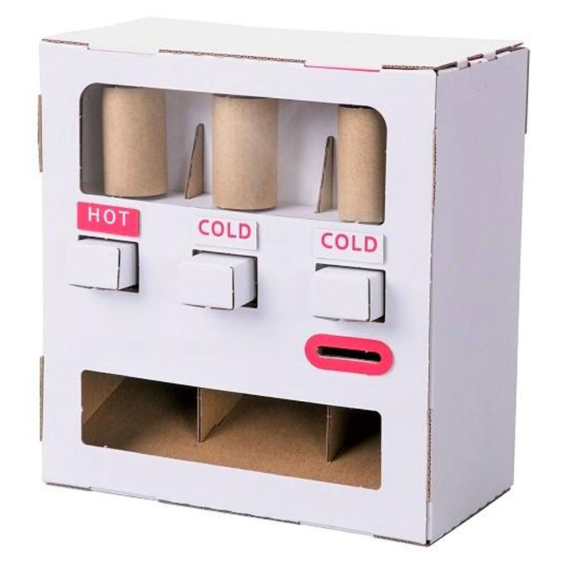 ダンボール工作キット　自動販売機　のりもはさみも使わずに組み立てられるペーパークラフト　Cardboard craft kit|工作用素材・お絵かき・ぬり絵|なつかしの玩具