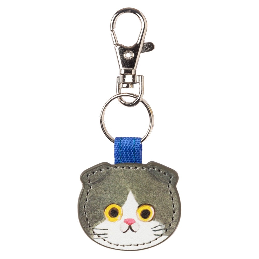 猫のキーチャーム　スコティッシュはちわれ　ECOUTE! minette　キーホルダー　まあるいおめめのキュートな猫たち