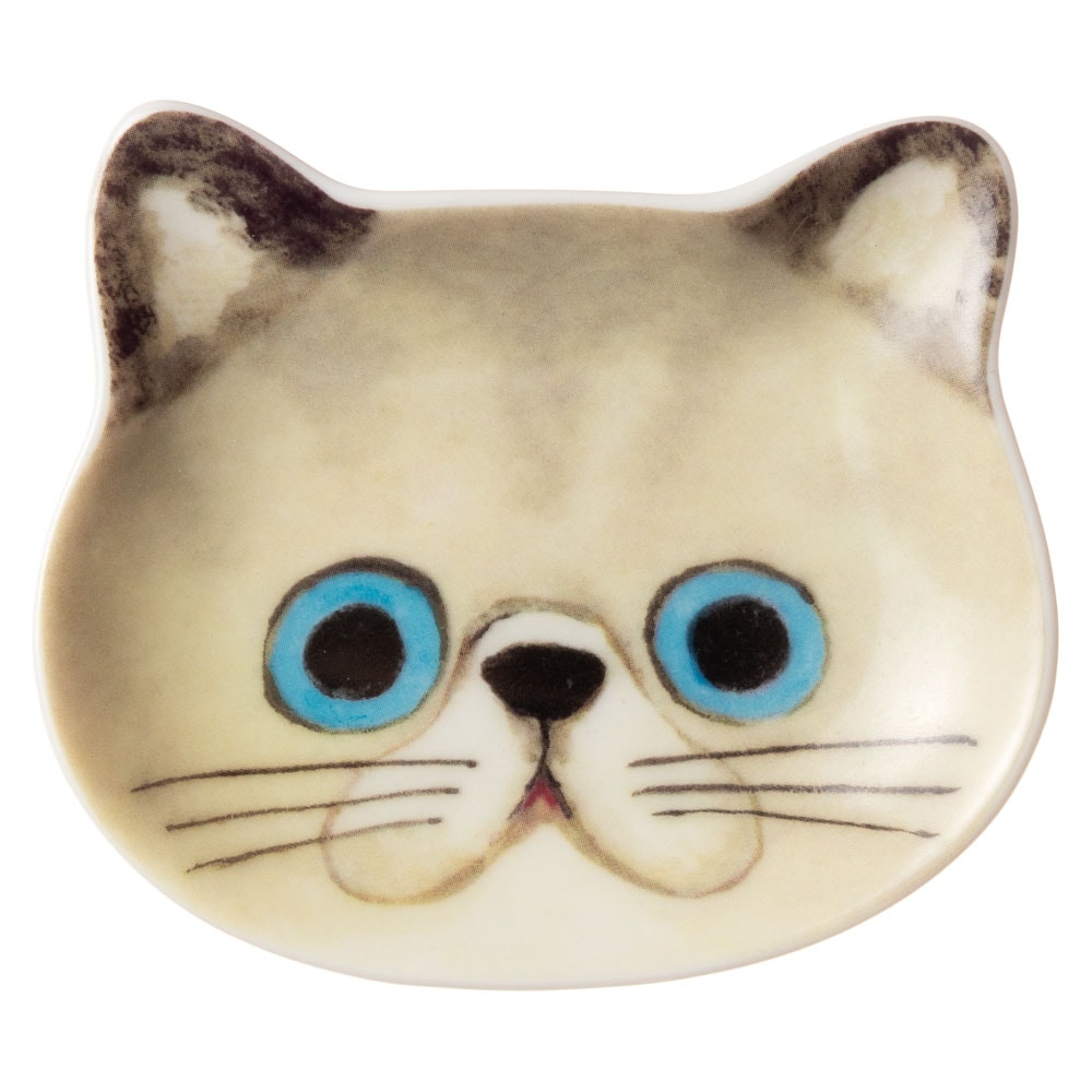 猫顔の豆皿　はなぺちゃ (80847)　ECOUTE! minette　小皿・トレー　まあるいおめめのキュートな猫たち