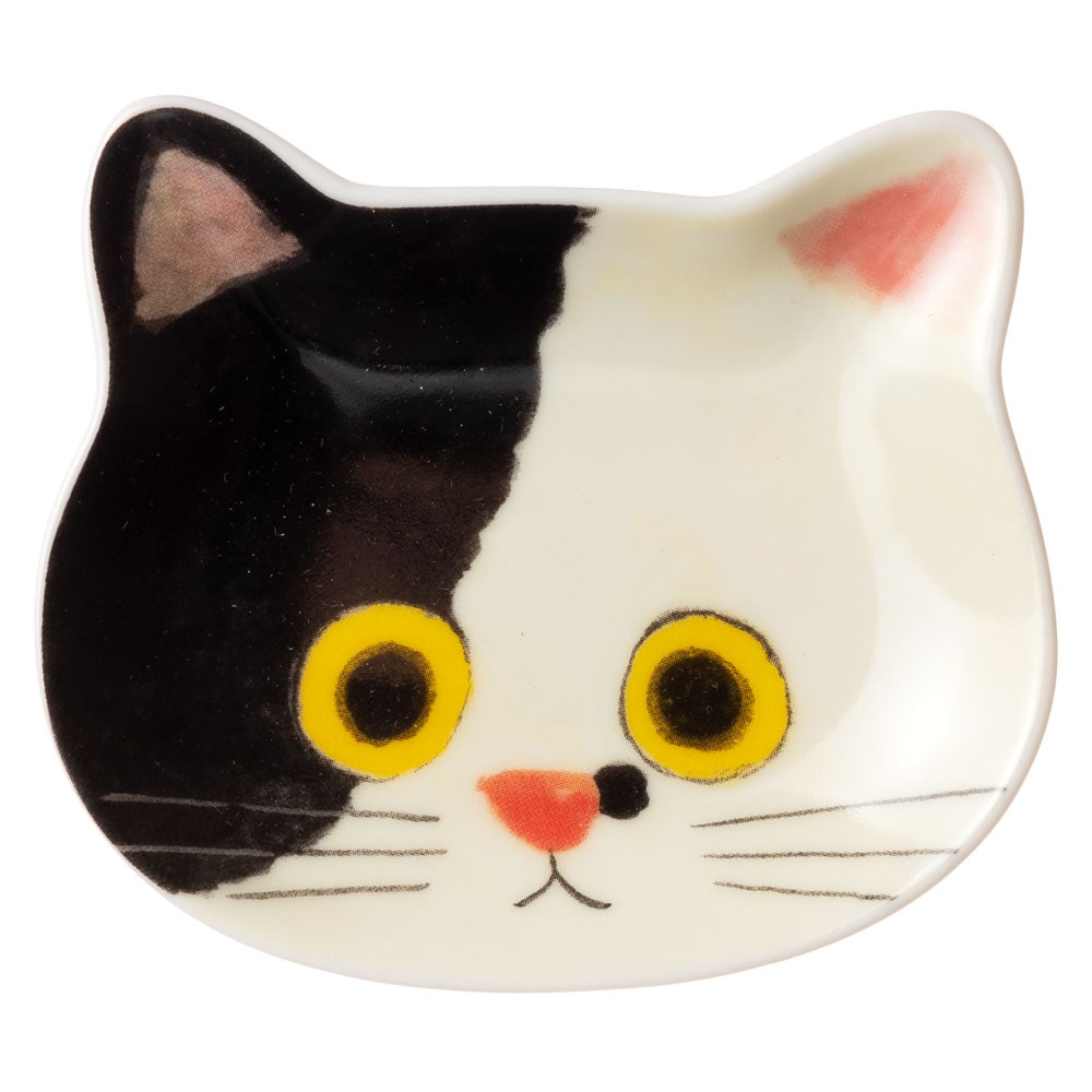 猫顔の豆皿　はなちょん (80960)　ECOUTE! minette　小皿・トレー　まあるいおめめのキュートな猫たち