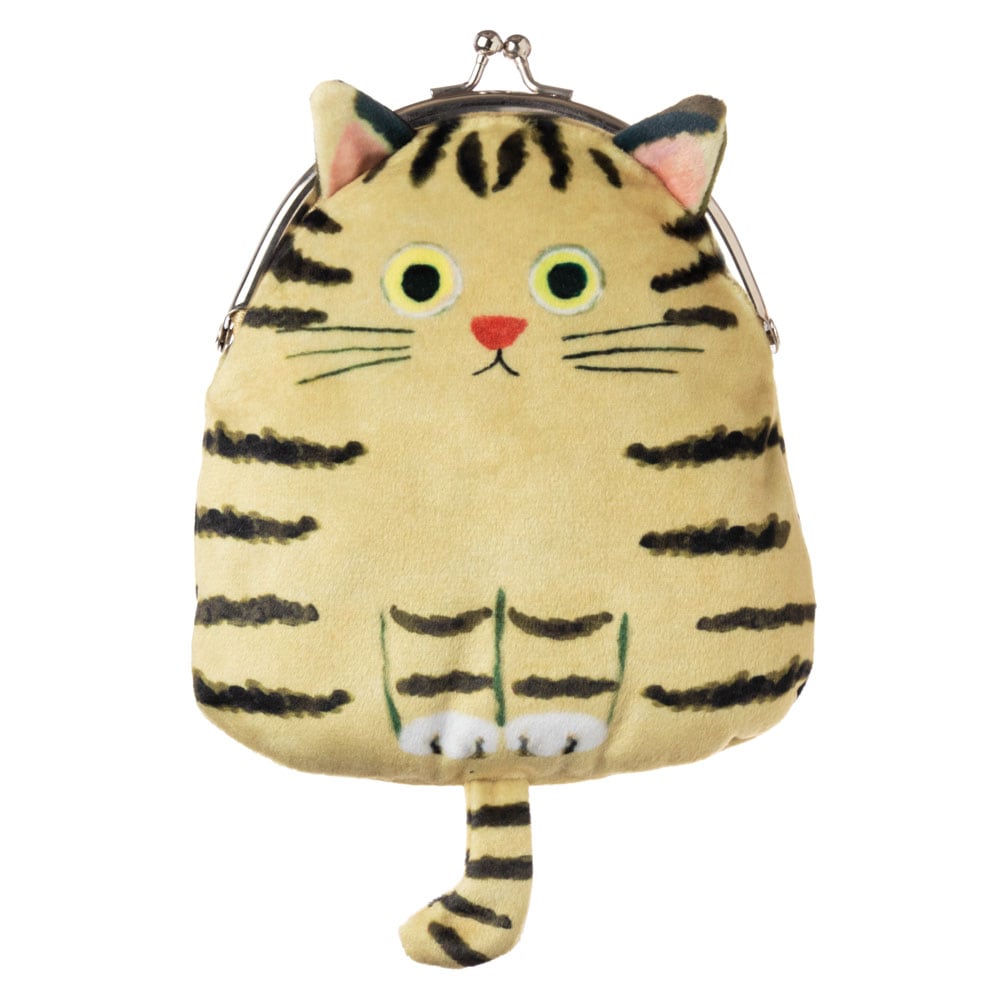 TIMIDE ネコ　ポーチ　猫　　ハンドメイド　がま口　チャトラ 猫のがま口ポーチ ちゃとら ECOUTE! minette 化粧ポーチ・小物