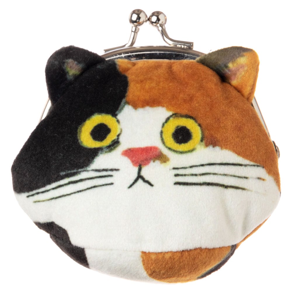 猫のフェイスがま口ポーチ みけ ECOUTE! minette 小銭入れ まあるいお