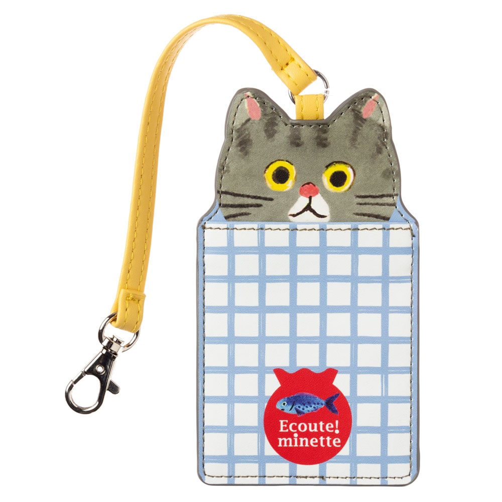 猫ニャンコパスケース　さばとら　ECOUTE! minette　定期入れ　まあるいおめめのキュートな猫たち