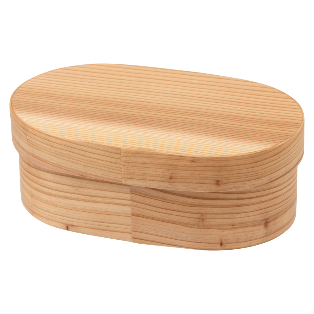 日本の弁当箱　小判 (MB)　杉のまげわっぱ弁当箱　容量約500ml　大分県の工芸品　Wooden Magewappa Bento　※在庫限り|弁当箱|食器・キッチン