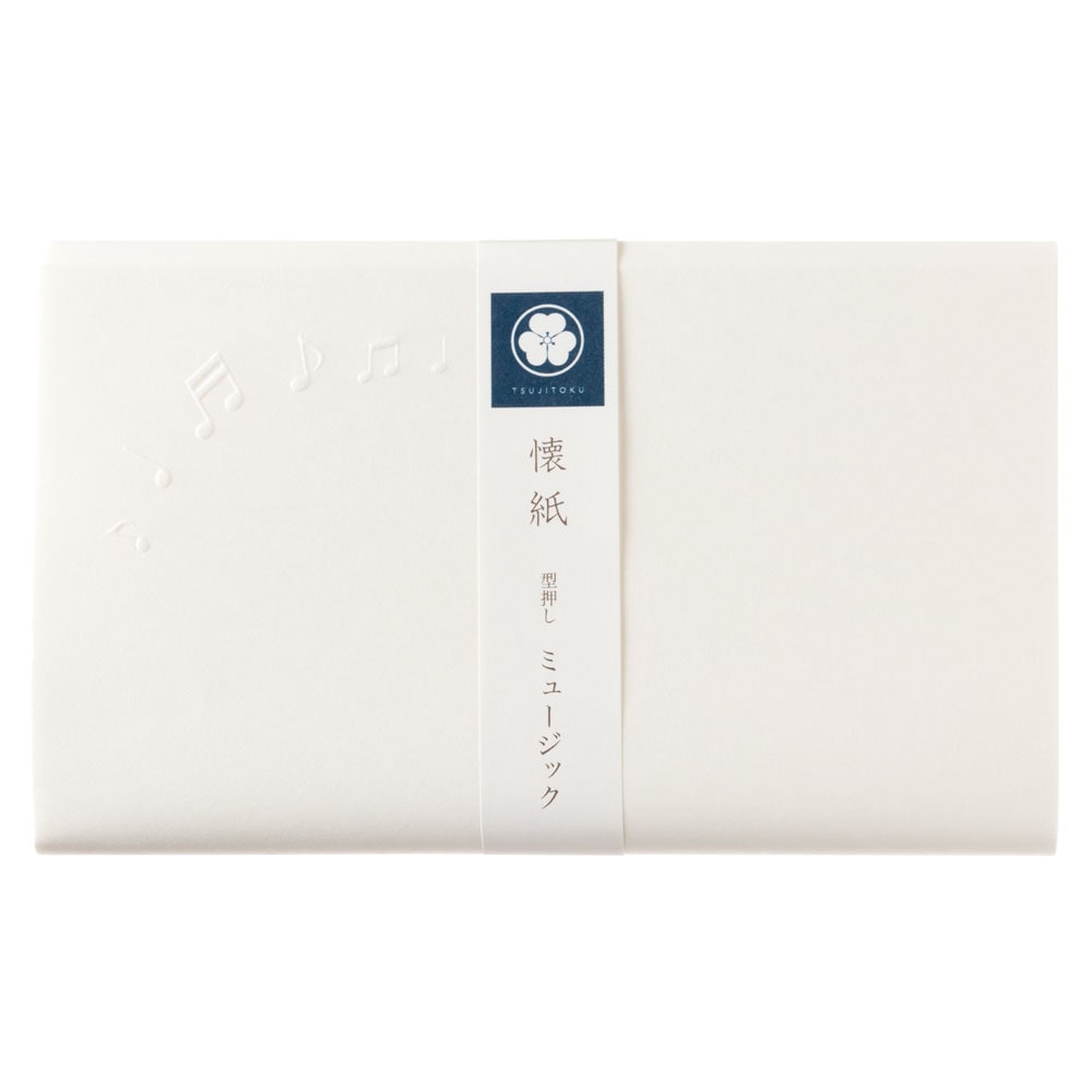 辻徳　型押し懐紙　ミュージック　20枚入り　越前和紙　Kataoshi kaishi  Japanese paper|懐紙・懐紙入れ|和小物