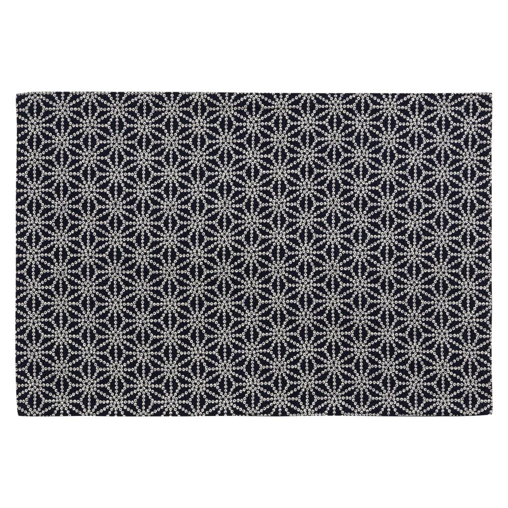 百道発信　しずく　ランチョンマット　紺 (IKI-1471)　45×31cm　福岡県の布製品　Fabric place mat  Fukuoka craft|お膳・ランチョン|食器・キッチン