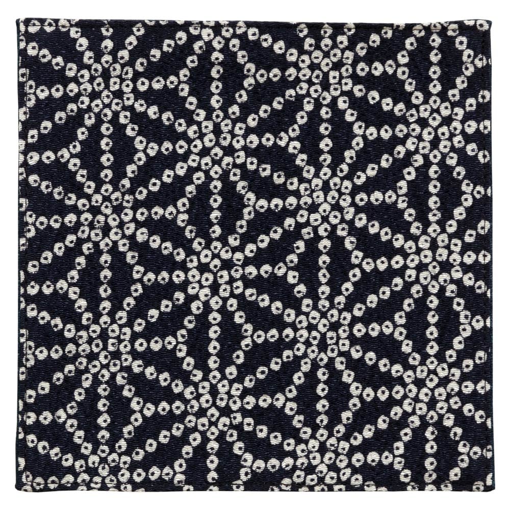 百道発信　しずく　コースター　紺 (IKI-1472)　11×11cm　福岡県の布製品　Fabric coaster  Fukuoka craft