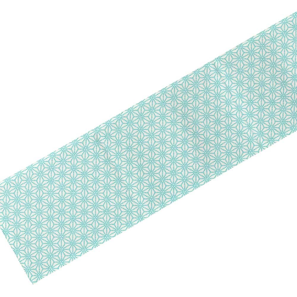 百道発信　しずく　ランナークロス　水色 (IKI-1474)　130×25cm　福岡県の布製品　Fabric table runner  Fukuoka craft